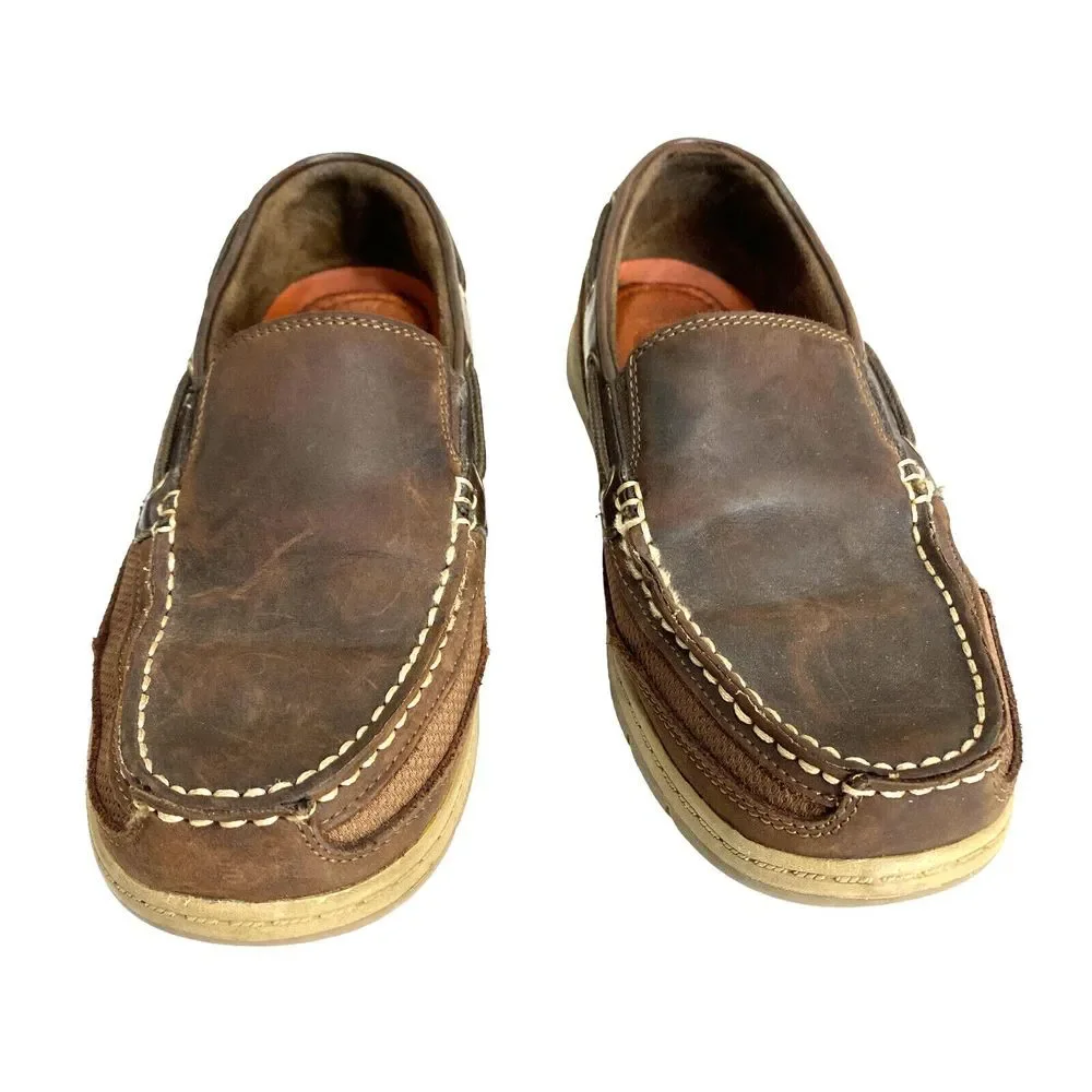 Croft & Barrow Men’s‎ Slip On Loafers Boat Shoes Brown Leather Size 9.5M